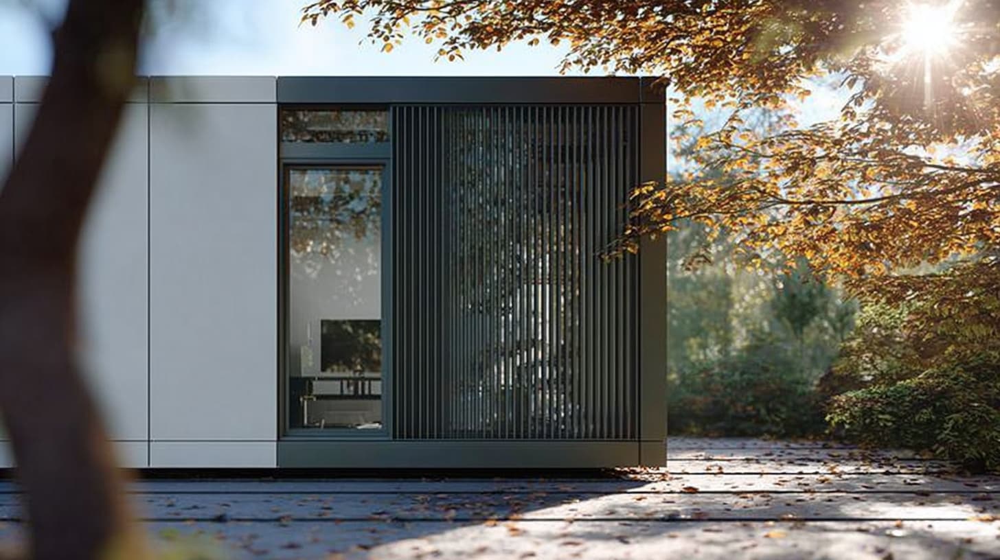 Modern garden cabin exterior with large glazing photo 3
